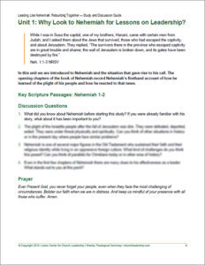Sample page of Nehemiah Study and Discussion Guide