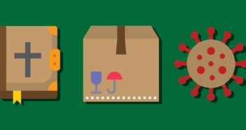 The Right Start: Beginning Ministry in a New Setting — COVID-19 Supplement Graphic of a bible, moving box, and COVID-19 virus